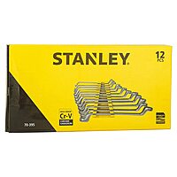 STANLEY 70-395E SHALLOW OFFSET BIHEX RING SPANNER 12pcs SET 6X7-30X32MM