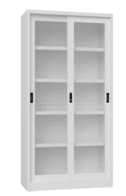 FILE STORAGE CABINET WITH SLIDING GLASS DOORS , OFFICE CUPBOARD