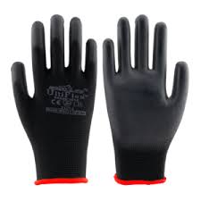 BisonLife MG1211 Black Polyester black PU coated gloves. EN388:2016 - 3121X Size : M(8)