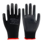 BisonLife MG1211 Black Polyester black PU coated gloves. EN388:2016 - 3121X Size : M(8)