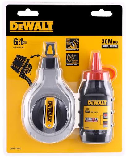 DEWALT DWHT47408-0 6 TO 1 CHALK REEL WITH RED CHALK