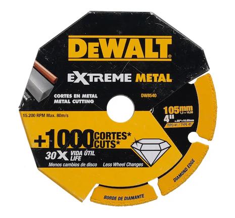 DEWALT DW8540-IN EXTREME METAL DIAMOND CUTOFF 4" AGX 30X Life