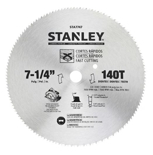 STANLEY STA7747-AE 7-1/4" 140T HSS General Purpose Saw Blade for Wood