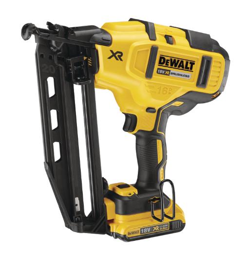 Dewalt DCN660D2-QW 18V XR 16Ga Finish Nailer 2.0Ah, 32mm-63mm Brad Nails